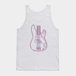 3D P-Style Bass Guitar Body Outline Tank Top